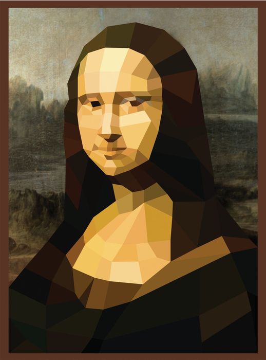 a Mona Lisa page from the paint-by-sticker book