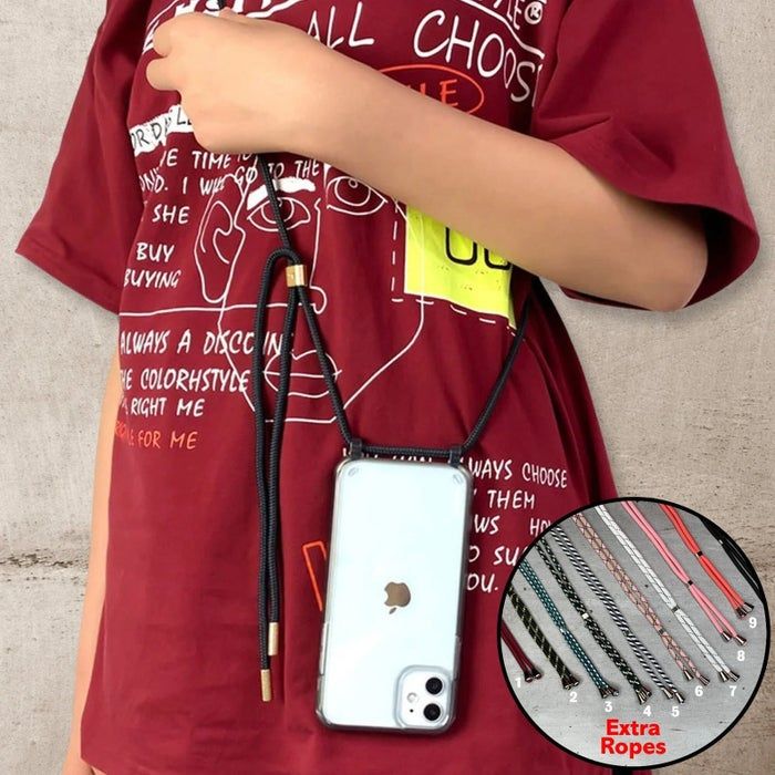 This crossbody phone holder from Etsy can be worn across your chest or around your neck for easy access.
