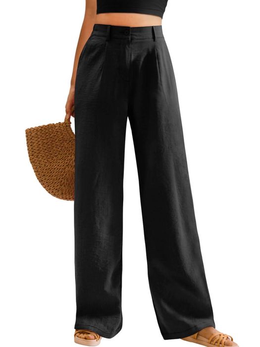 A model wearing the black trousers.