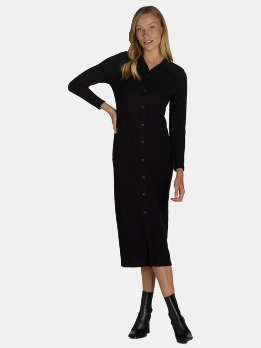 Model wearing the knitted dress