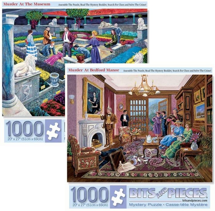 The two murder mystery puzzles.