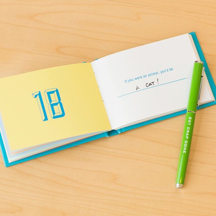 A sample page featuring the fill-in-the-blank prompt 