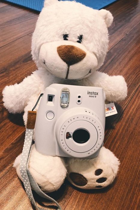 The camera in a sleek white finish.