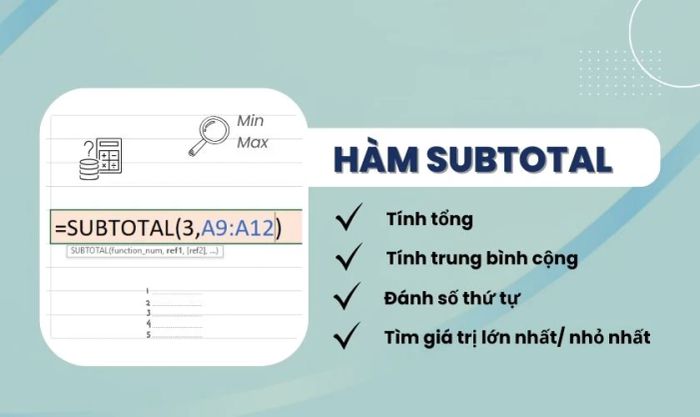 Hàm SUBTOTAL trong Excel là gì?