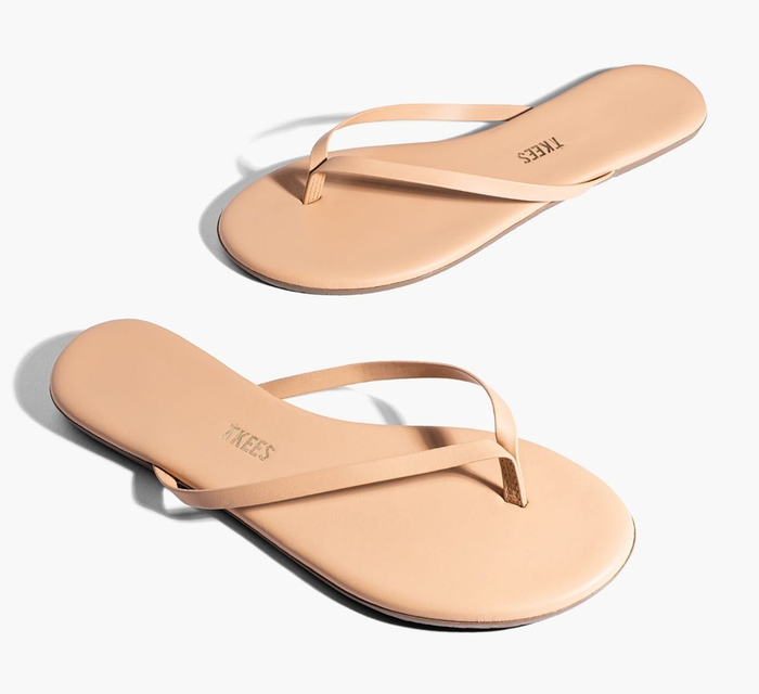 nude flip-flops
