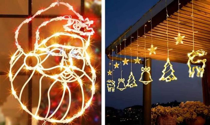 Treo đèn LED xung quanh cửa sổ xinh xắn