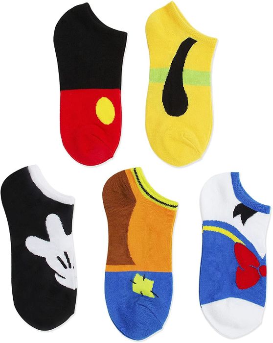 socks adorned with patterns inspired by Mickey, Donald, Pluto, and Goofy