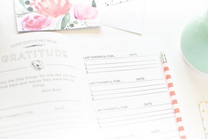 A page from the book displaying writing lines and prompts to guide reflection.