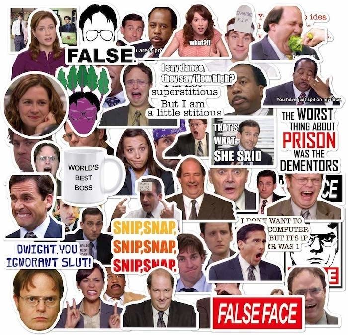 sheets of stickers featuring cast members from the TV show 