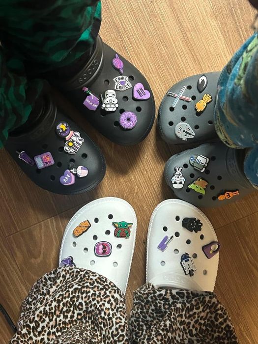 A reviewer’s photo showing the Crocs in action.