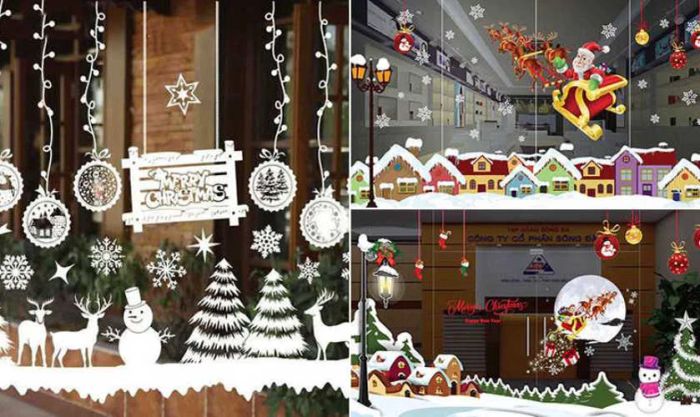 Lưu ý để trang trí cửa kính Noel đẹp