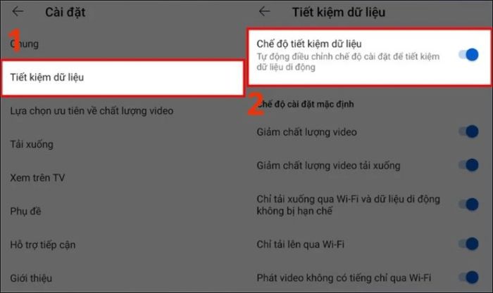 Kích hoạt chế độ tiết kiệm dữ liệu để tối ưu hóa việc sử dụng dữ liệu di động