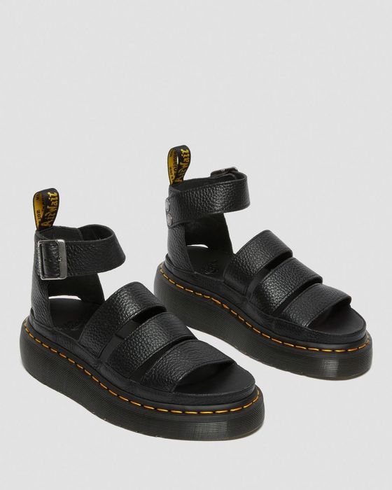 Black platform sandals.
