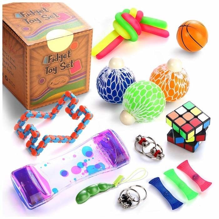 An assortment of different sensory fidget toys.