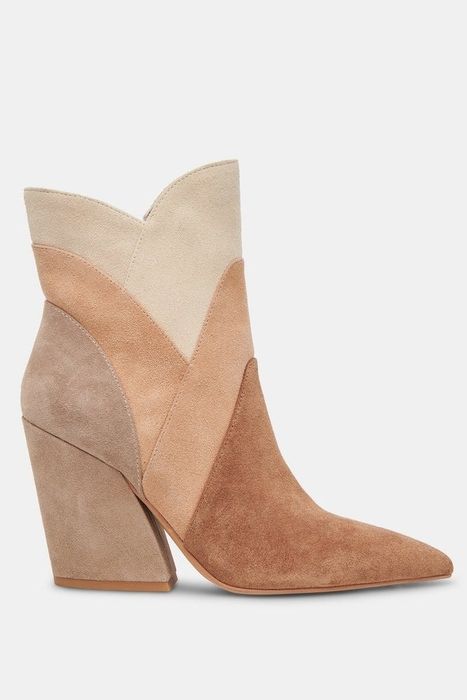 suede multi-colored ankle boots
