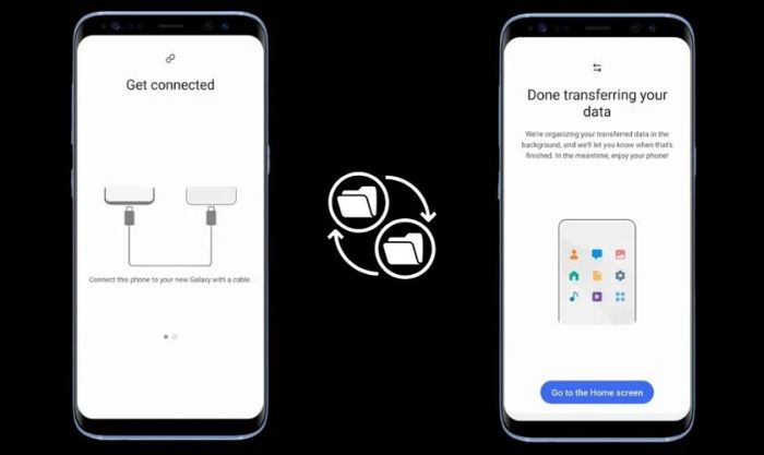 Đồng thời mở cả hai thiết bị để bắt đầu quá trình chuyển dữ liệu từ Samsung sang OPPO