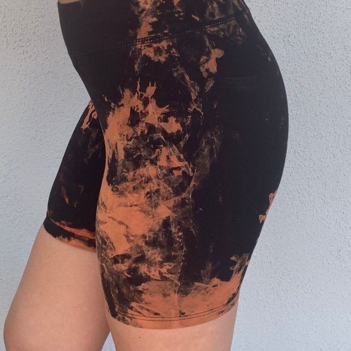 Side view of model wearing the shorts