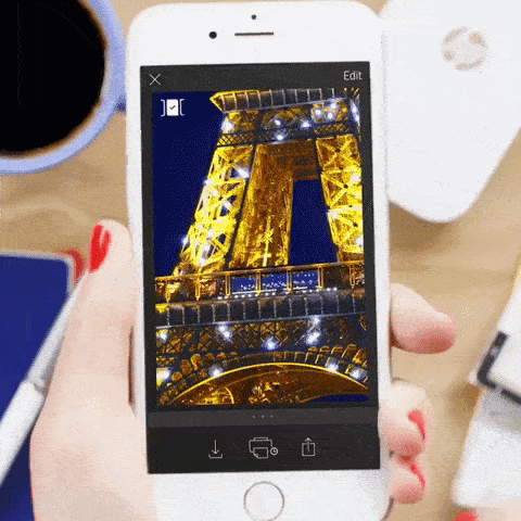 A gif showing the app editing a photo