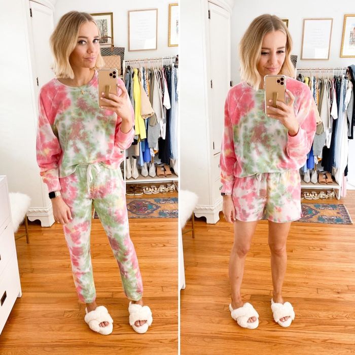 A reviewer rocking the entire three-piece set