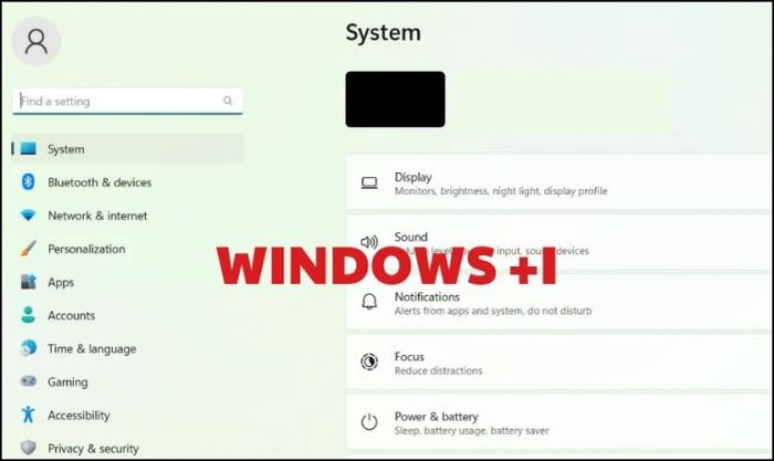 Mở ứng dụng Settings