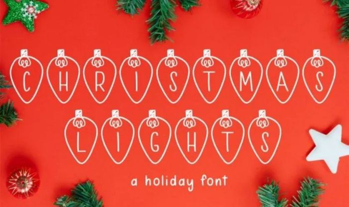 Phông chữ Giáng Sinh đáng yêu - Christmas Lights