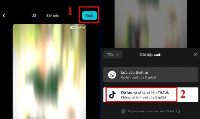 Chỉnh sửa video theo sở thích và nhấn vào Xuất
