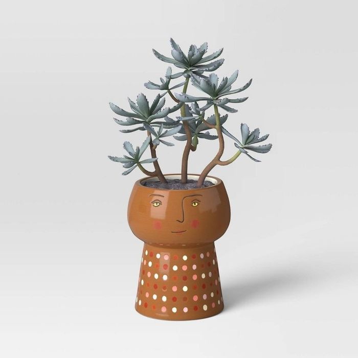 the planter in brown