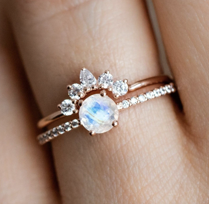 a model elegantly wearing the ring