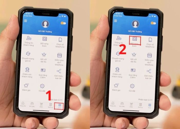 Chọn tùy chọn chuyển đổi sang eSIM