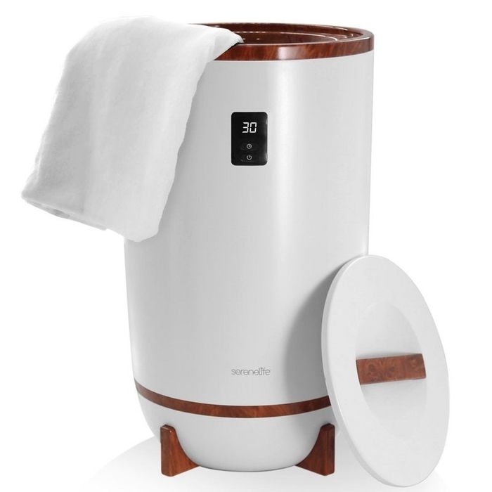 The towel warmer displayed on a white background