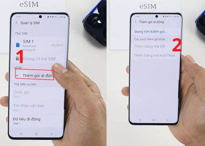 lựa chọn thêm bằng mã qr