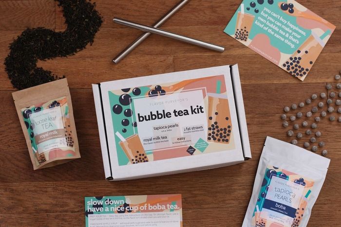 The complete Bubble Tea Kit laid out