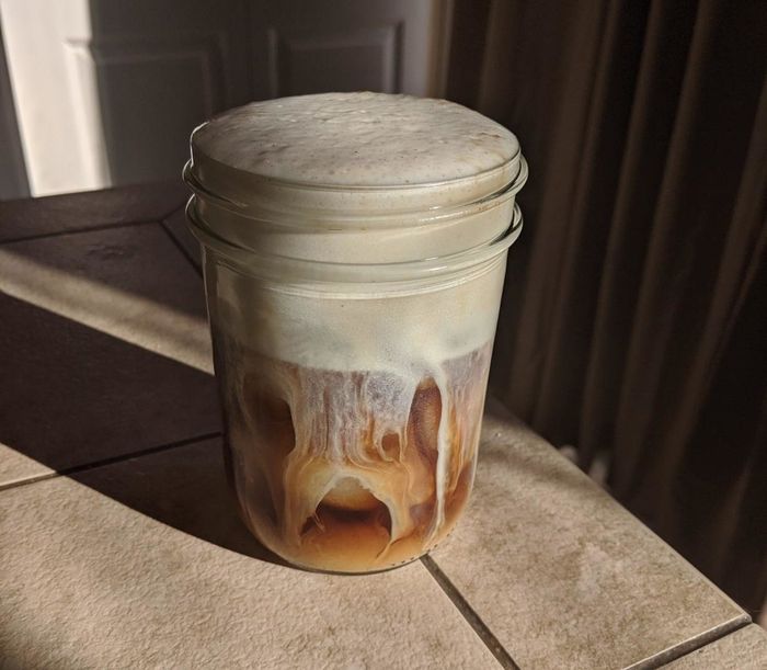 A reviewer's refreshing iced coffee creation