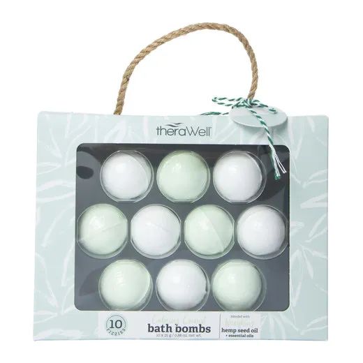 The complete set of 10 bath bombs.
