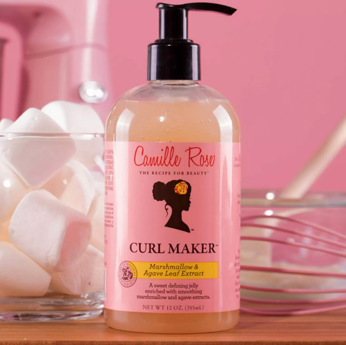 The pump bottle containing the hair jelly.