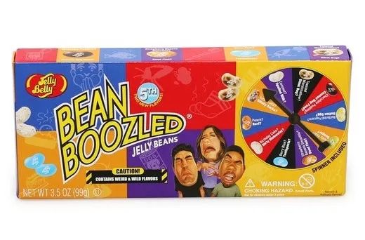 A box filled with jelly beans.