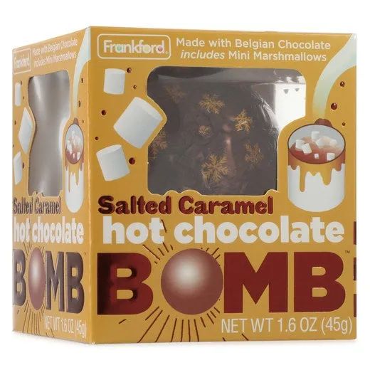 A hot chocolate bomb in its adorable packaging