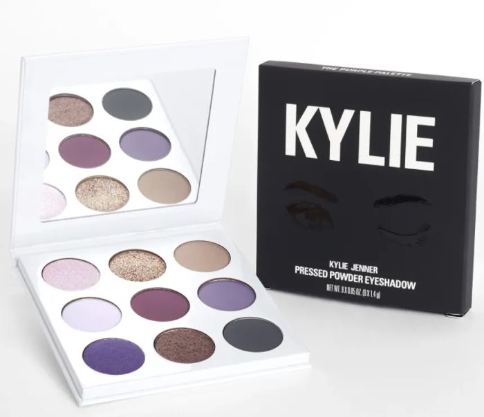 The Kylie Purple Palette, a vibrant collection for creating bold and eye-catching purple-toned looks.