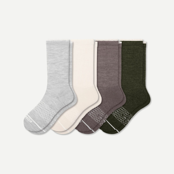 Four pairs of ribbed crew socks