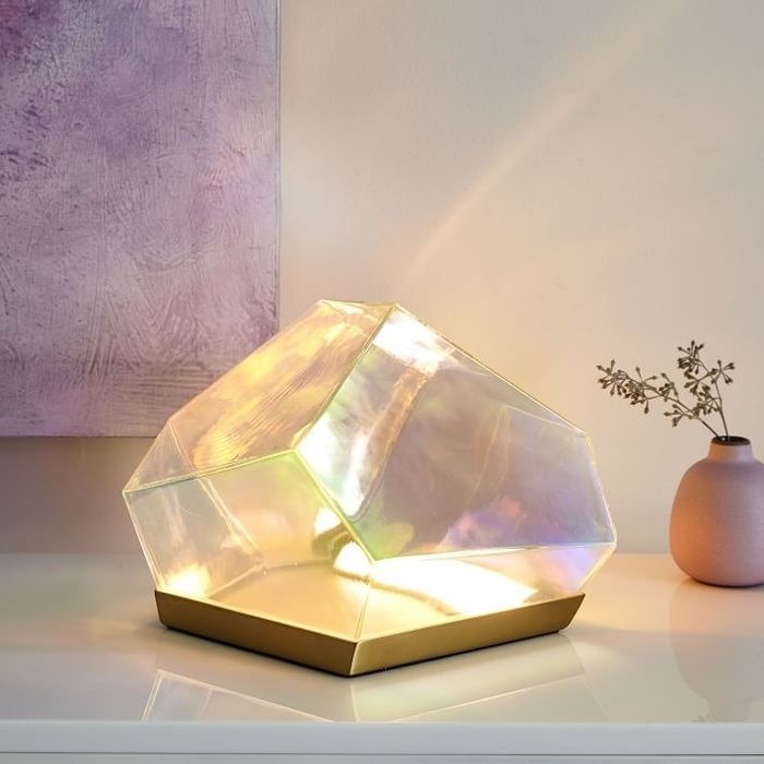 The gem glowing with vibrant light