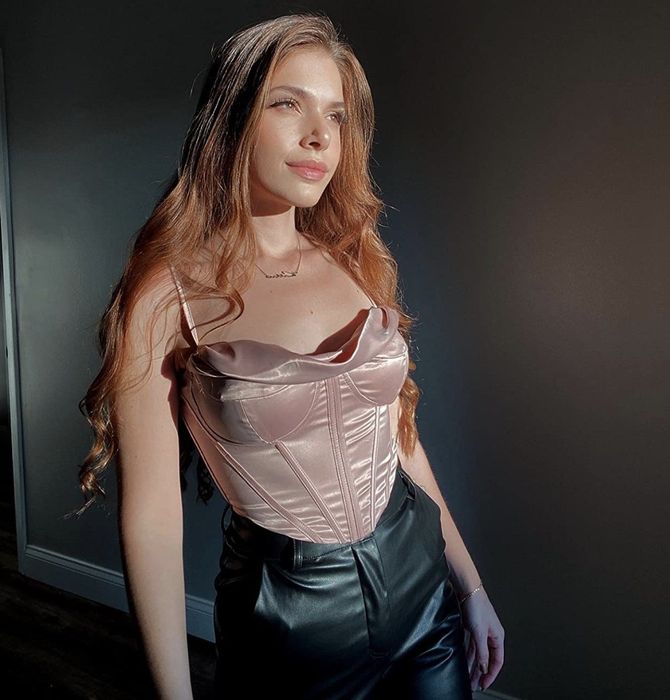 customer wearing the corset