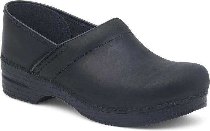 The black oiled leather clog