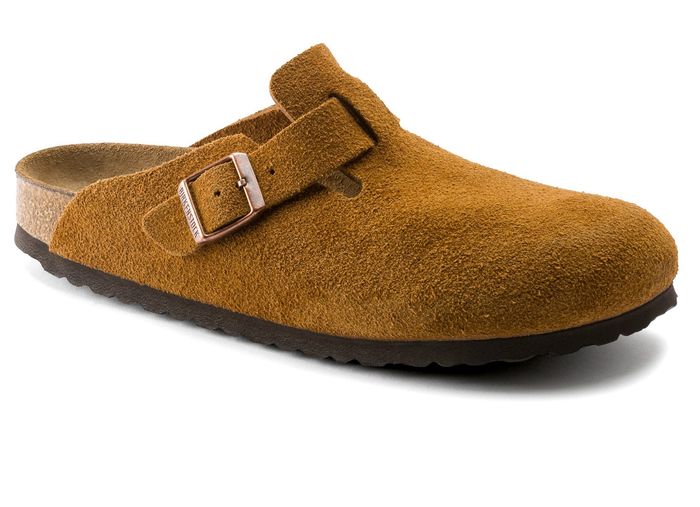 The mink suede clog
