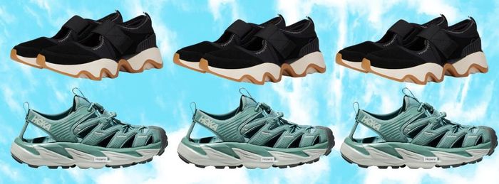 The Merrell Moab Flight Sieves, Sorel sporty Mary Janes, and the supportive Hoka Hoparas.