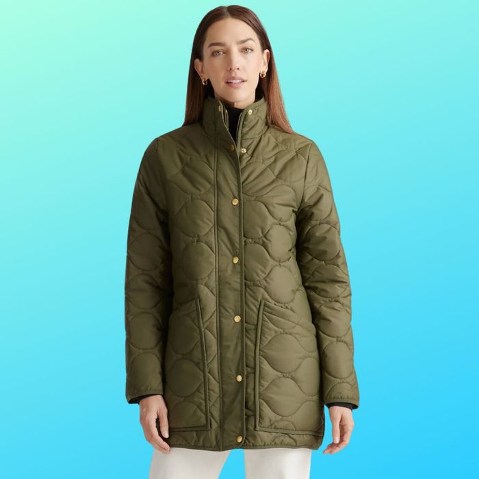 A model showcasing the stylish Quince jacket