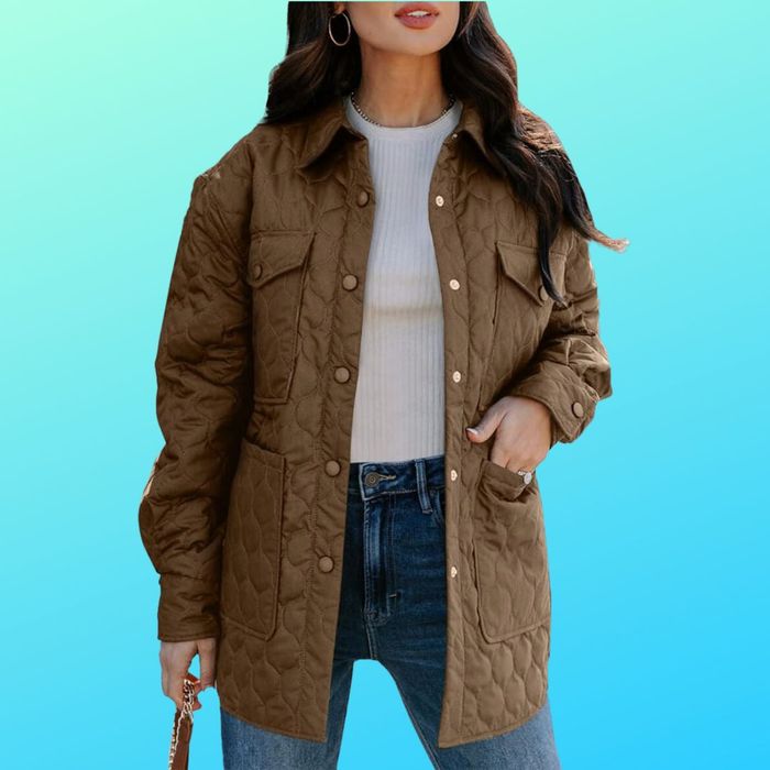 A model demonstrating the Amazon jacket
