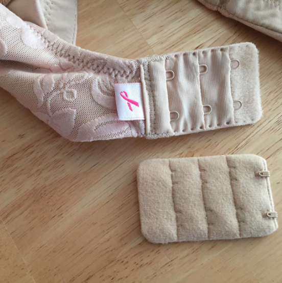 reviewer's bra with extender next to it