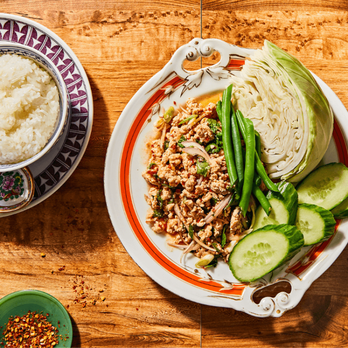 The finished larb dish