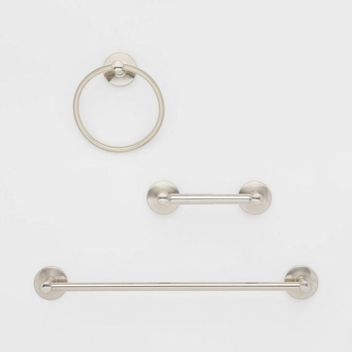 The brushed nickel hardware set