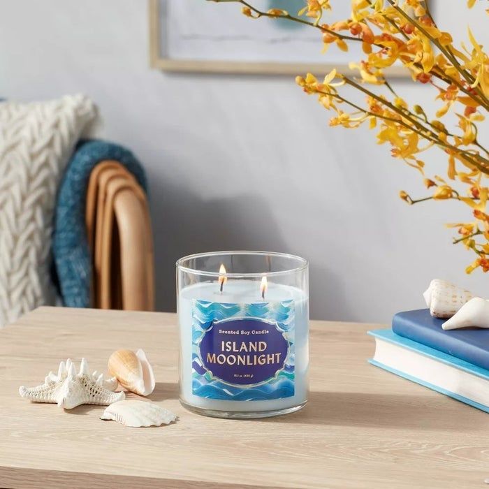 The candle placed on a table